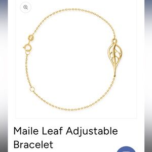 NEW authentic silver Na Hoku Hawaiian Maile Leaf Adjustable Bracelet Dainty